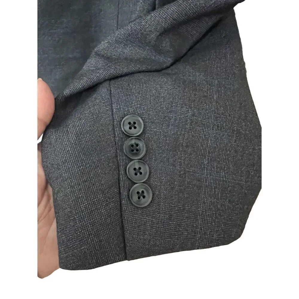Peter Millar Flynn windowpane  two button wool suit sz 44R